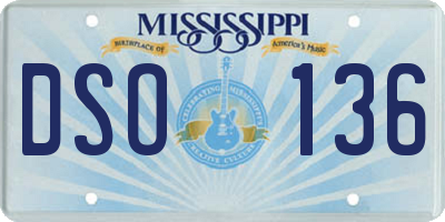 MS license plate DSO136