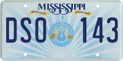 MS license plate DSO143