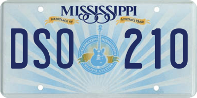 MS license plate DSO210