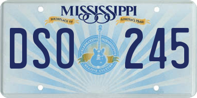 MS license plate DSO245