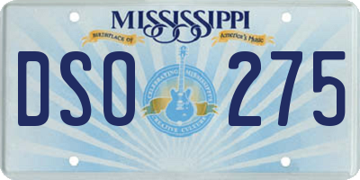 MS license plate DSO275