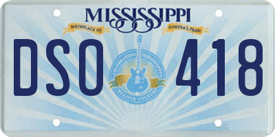 MS license plate DSO418
