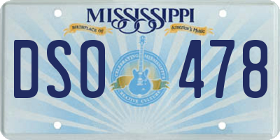 MS license plate DSO478