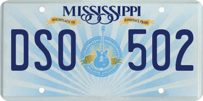 MS license plate DSO502