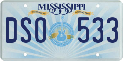 MS license plate DSO533