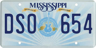MS license plate DSO654