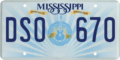 MS license plate DSO670