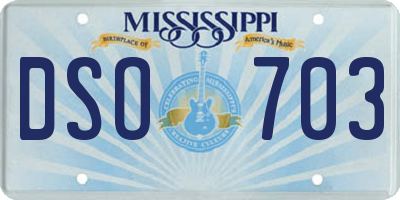 MS license plate DSO703