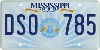 MS license plate DSO785
