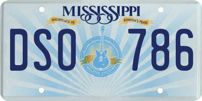 MS license plate DSO786