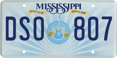 MS license plate DSO807