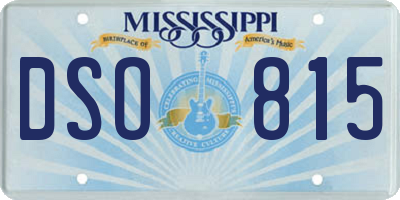 MS license plate DSO815