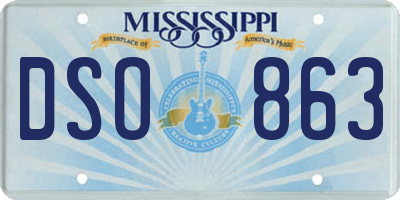 MS license plate DSO863
