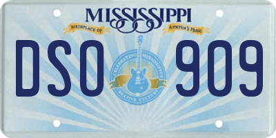 MS license plate DSO909