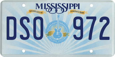 MS license plate DSO972