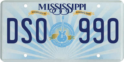 MS license plate DSO990