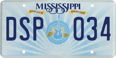 MS license plate DSP034