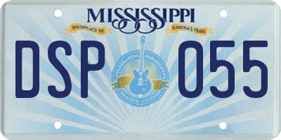 MS license plate DSP055