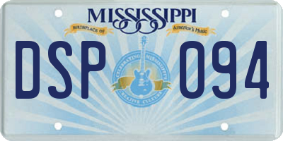 MS license plate DSP094