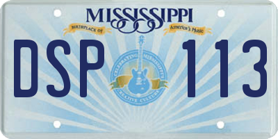 MS license plate DSP113