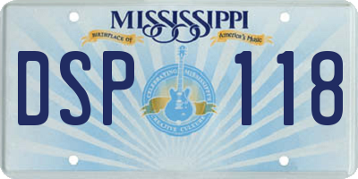 MS license plate DSP118