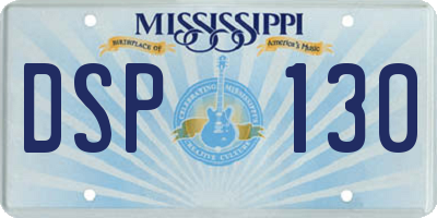 MS license plate DSP130