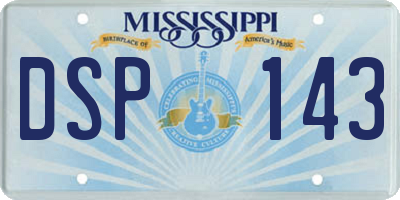MS license plate DSP143