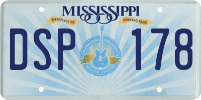 MS license plate DSP178