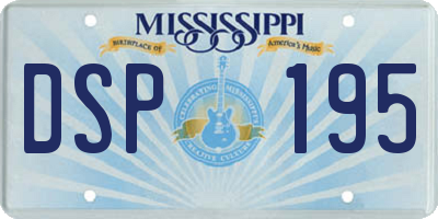 MS license plate DSP195