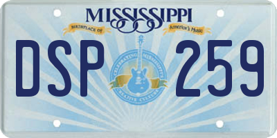 MS license plate DSP259
