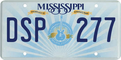 MS license plate DSP277