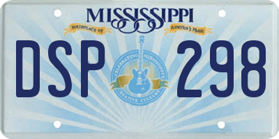 MS license plate DSP298