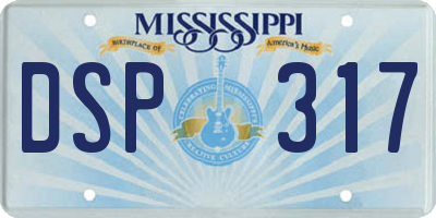 MS license plate DSP317