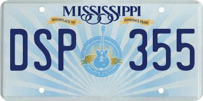 MS license plate DSP355