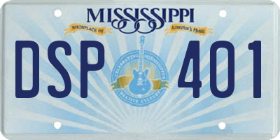 MS license plate DSP401