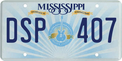 MS license plate DSP407