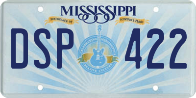 MS license plate DSP422