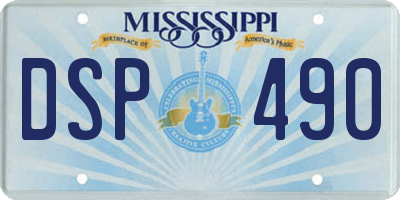 MS license plate DSP490