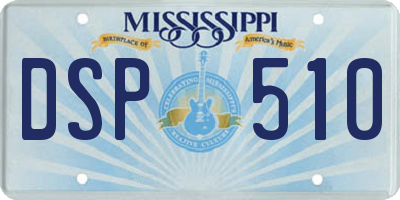 MS license plate DSP510