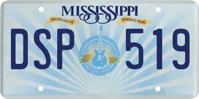 MS license plate DSP519