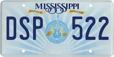 MS license plate DSP522