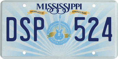 MS license plate DSP524