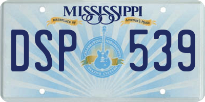 MS license plate DSP539