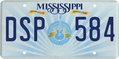 MS license plate DSP584