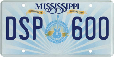 MS license plate DSP600