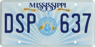MS license plate DSP637