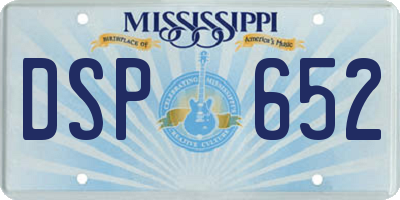 MS license plate DSP652