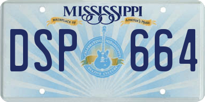 MS license plate DSP664