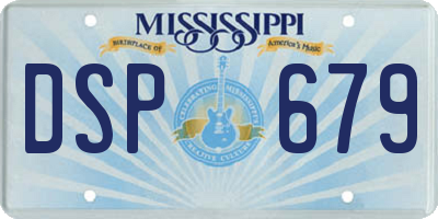 MS license plate DSP679