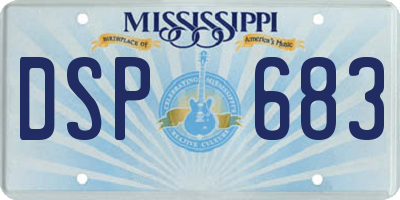 MS license plate DSP683